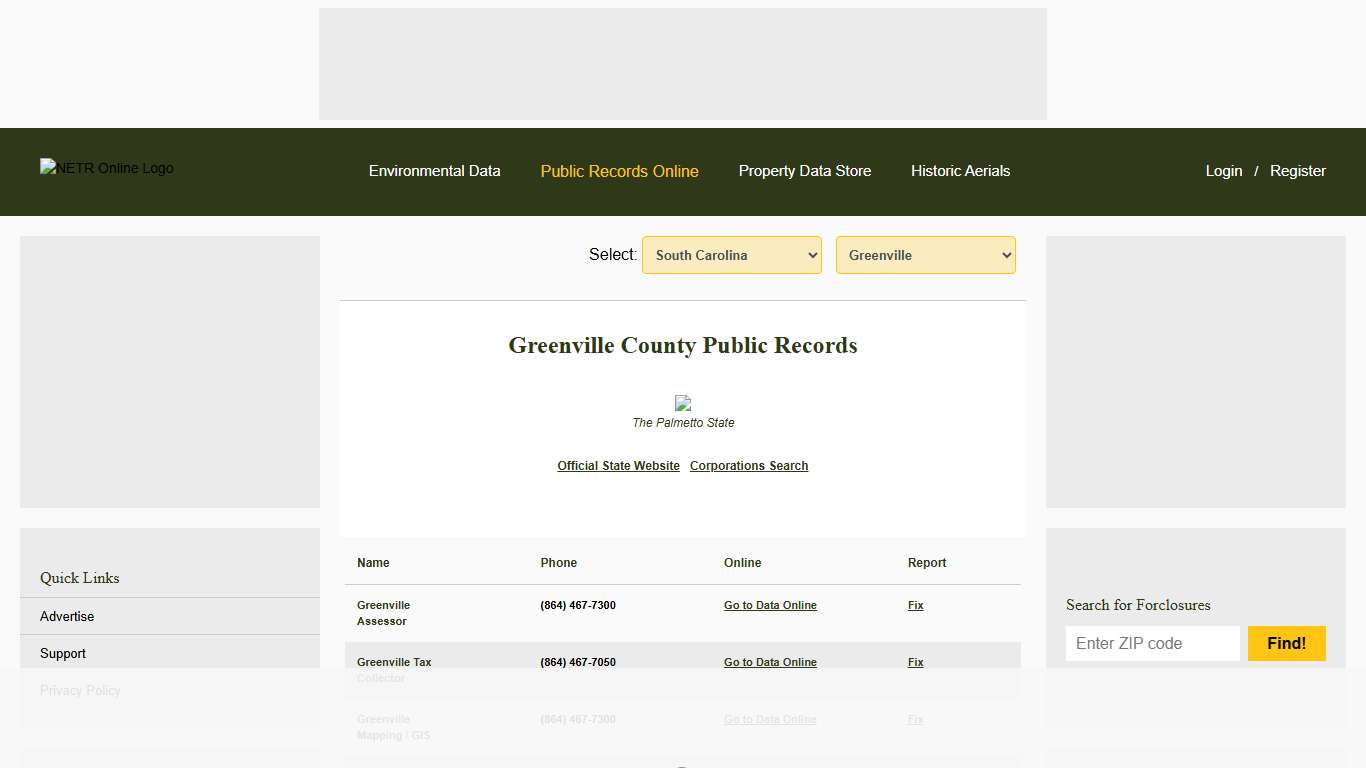 NETR Online • Greenville • Greenville Public Records, Search Greenville Records, Greenville Property Tax, South Carolina Property Search, South Carolina Assessor