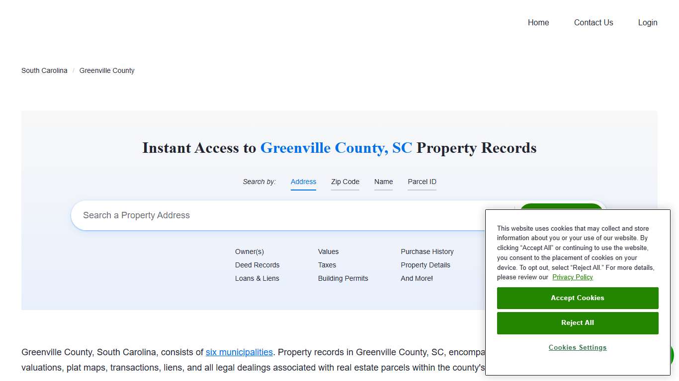 Greenville County Property Records Owners, Deeds, Permits
